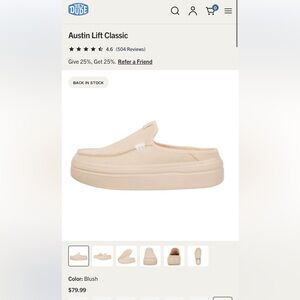 Hey dude lift classic, blush NWT